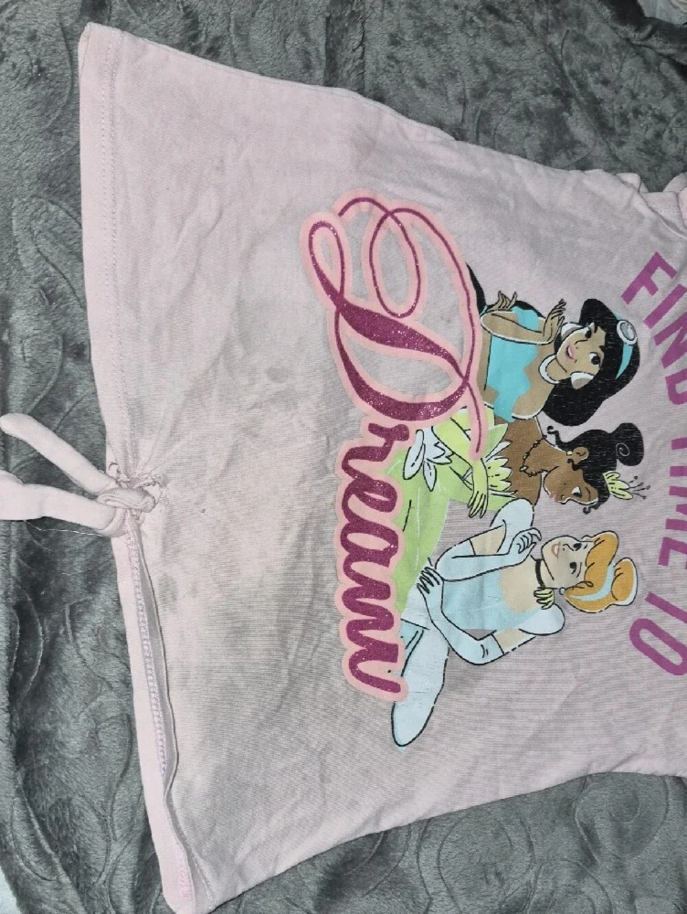 Disney Girls Light Pink Princess 'Find Time to Dream' Pajama Top